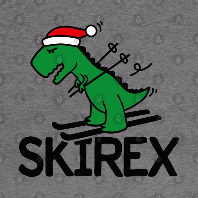 Skirex T-Rex Ski skiing Dinosaur Christmas gift by LaundryFactory